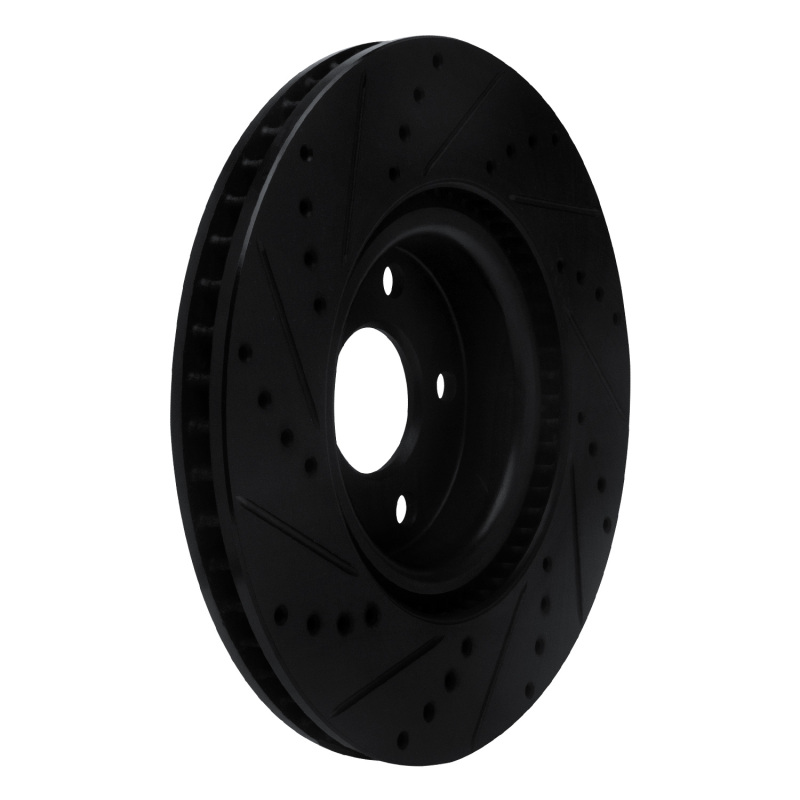 Ford Bronco Sport Brake Rotor (1) - Front Left - R1 Concepts - Drilled & Slotted - Black - `20-`25